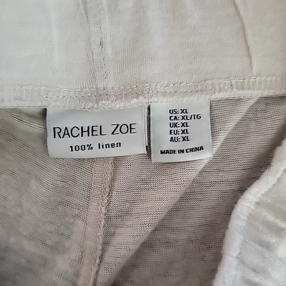 Rachel Zoe 100% linen cream boho wide leg pants Size XL Beach Lounge Comfort - Picture 6 of 6